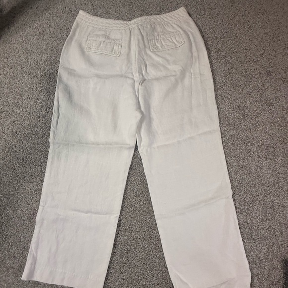 Ann Taylor Bright White 100% Linen Draw string Pants – Size 8 *Hem* - Picture 6 of 8